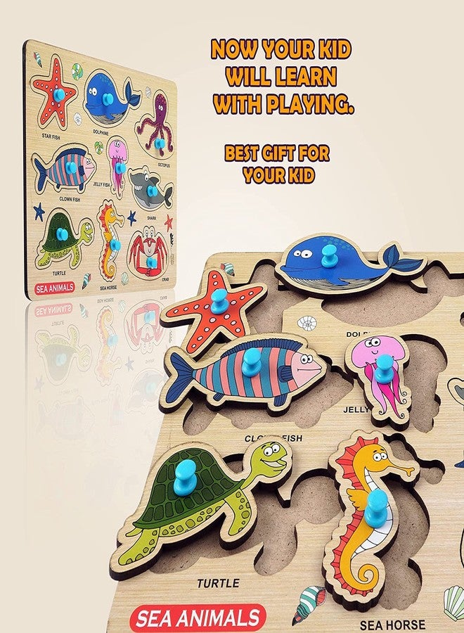 APPSTER Jumbo Wooden Puzzle Toy for Kids 11-in-1 Colorful Learning Set | Animals, Birds, Flowers, Pet, Fruits, Vegetables, ABCD, Numbers, Shapes, Body Parts & Vehicles | Educational Jigsaw Board Game - Image 5